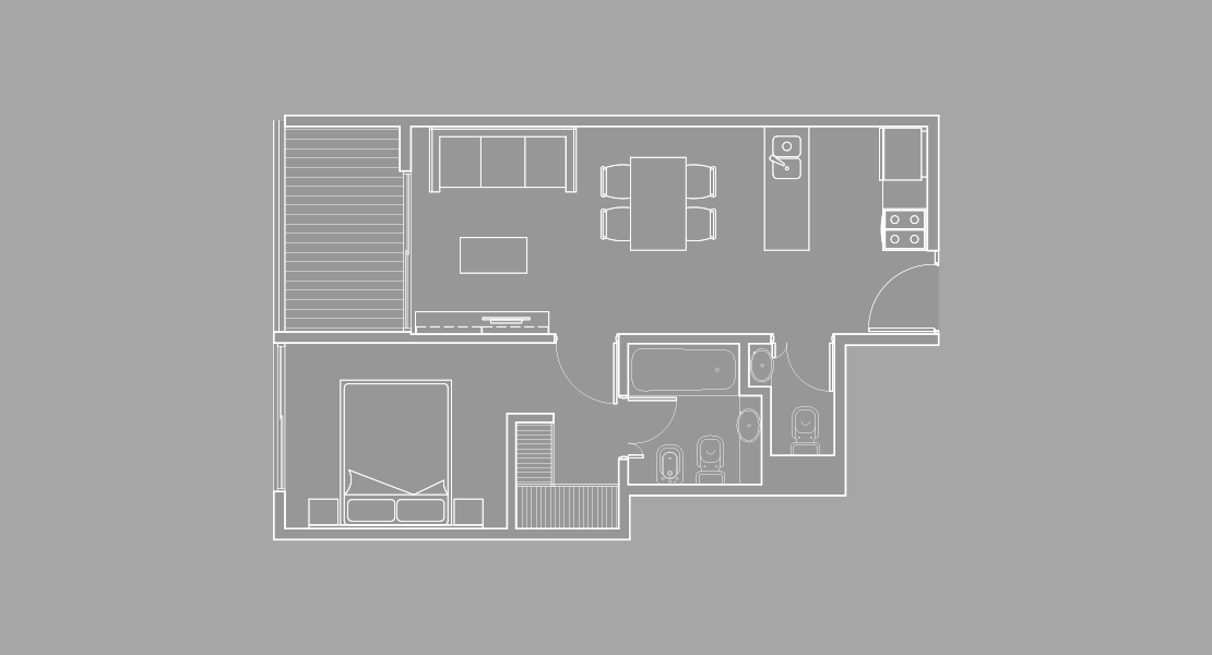 2 ambientes A - Plano