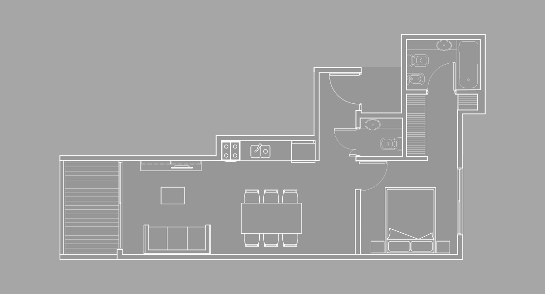 2 ambientes B - Plano